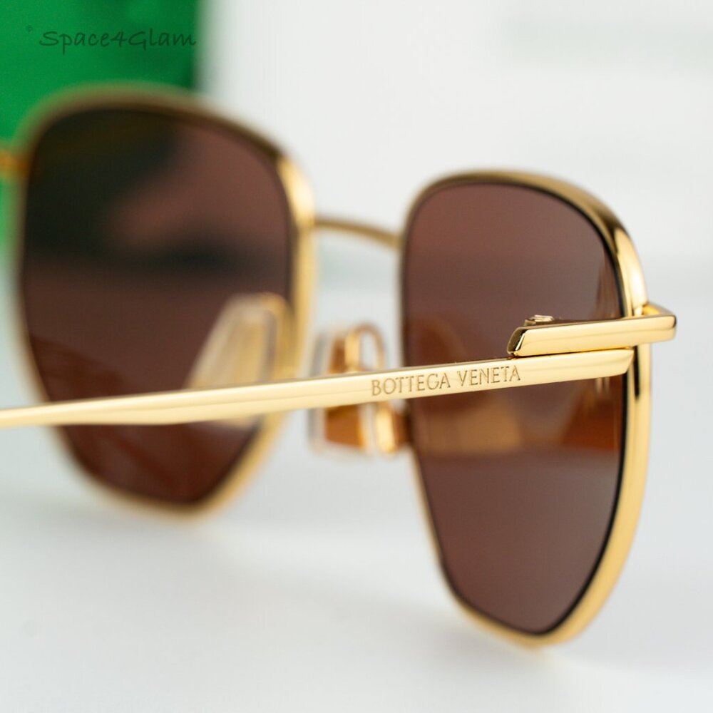 BRAND NEW Bottega Veneta BV1301S 003 Gold Brown Split Panthos Unisex Sunglasses - Picture 4 of 11
